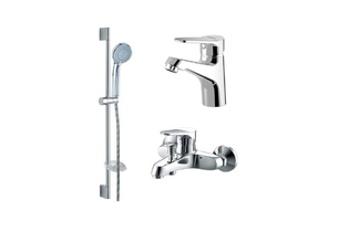 Комплект смесителей Bravat Eco 3 в 1 для ванной комнаты F00313C