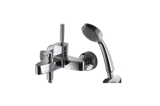 Смеситель Bravat Spring для ванны с коротким изливом с аксессуарами F679113C-B