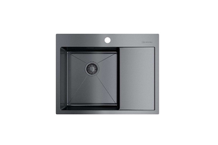 Мойка кухонная Omoikiri Akisame 65-GM-L (4973097) вороненая сталь