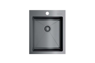 Мойка кухонная Omoikiri Akisame 41-GM (4973094) вороненая сталь
