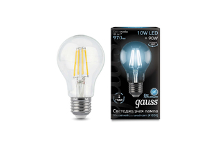 Лампа Gauss LED Filament A60 E27 10W холодный свет 4100К