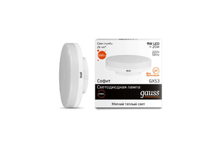 Лампа Gauss LED Elementary GX53 9W теплый свет 2700K