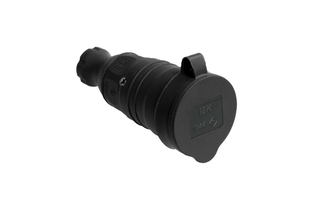 Розетка с защитной крышкой каучук переносная IP44 16А 250В