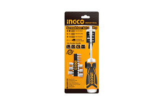 Набор отвертка-трещотка Ingco AKISD1508 Industrial, 15 предметов
